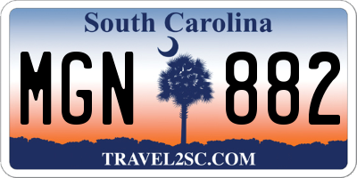 SC license plate MGN882