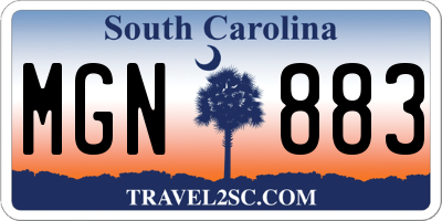 SC license plate MGN883