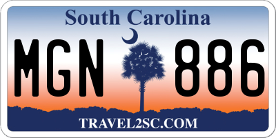 SC license plate MGN886