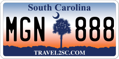 SC license plate MGN888