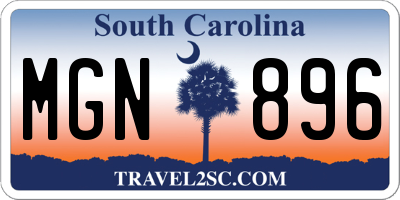SC license plate MGN896