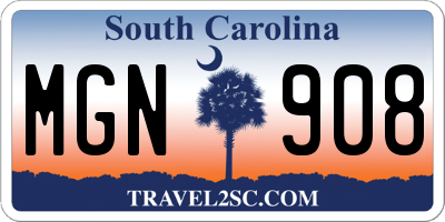 SC license plate MGN908