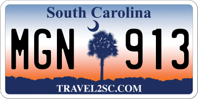 SC license plate MGN913