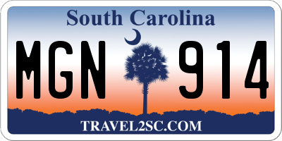 SC license plate MGN914