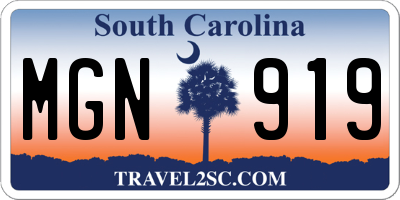 SC license plate MGN919
