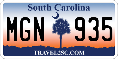 SC license plate MGN935
