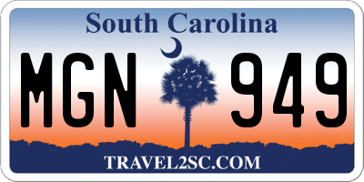 SC license plate MGN949