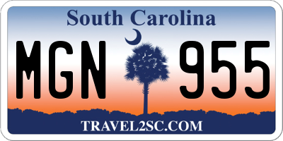 SC license plate MGN955