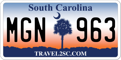 SC license plate MGN963