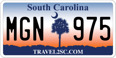 SC license plate MGN975