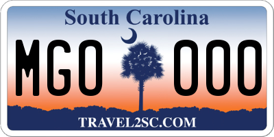 SC license plate MGO000