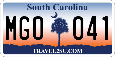 SC license plate MGO041
