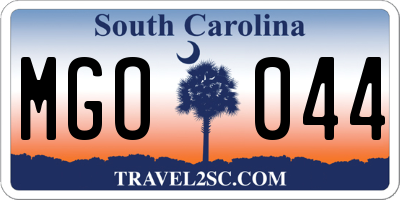 SC license plate MGO044