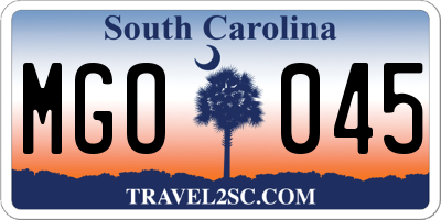 SC license plate MGO045