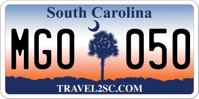 SC license plate MGO050