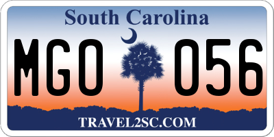 SC license plate MGO056