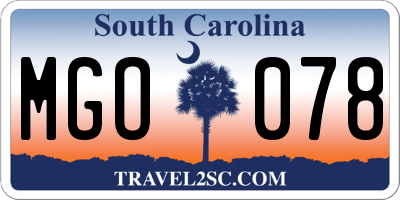 SC license plate MGO078