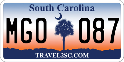 SC license plate MGO087
