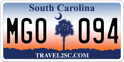 SC license plate MGO094