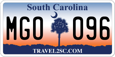 SC license plate MGO096