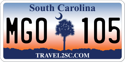 SC license plate MGO105