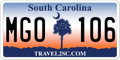 SC license plate MGO106