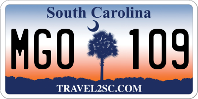 SC license plate MGO109
