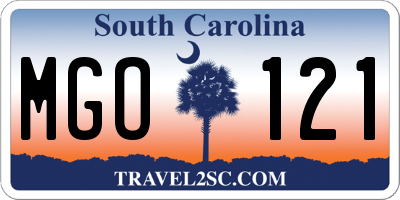 SC license plate MGO121