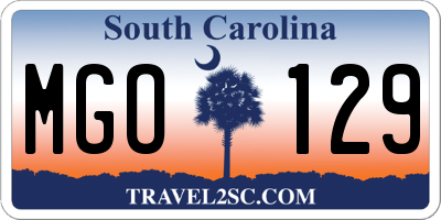 SC license plate MGO129