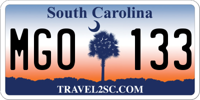SC license plate MGO133