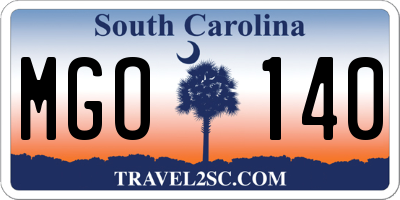 SC license plate MGO140