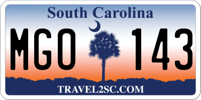 SC license plate MGO143
