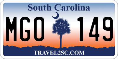 SC license plate MGO149