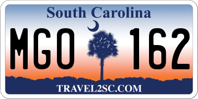 SC license plate MGO162