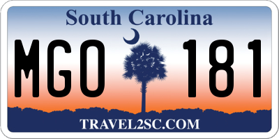 SC license plate MGO181