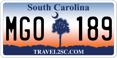 SC license plate MGO189