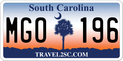 SC license plate MGO196