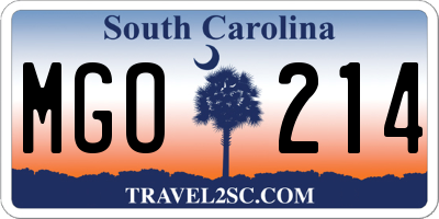SC license plate MGO214