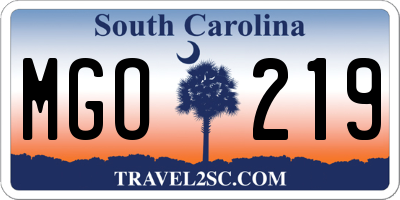 SC license plate MGO219