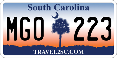 SC license plate MGO223