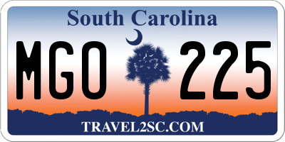 SC license plate MGO225