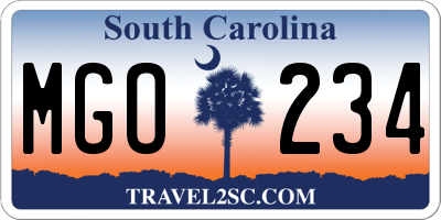 SC license plate MGO234