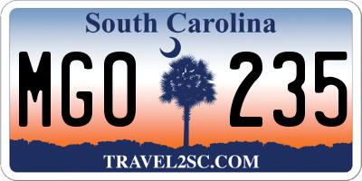 SC license plate MGO235