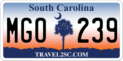 SC license plate MGO239