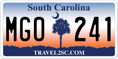 SC license plate MGO241