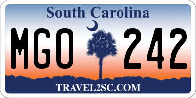 SC license plate MGO242