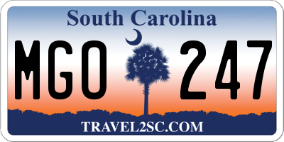 SC license plate MGO247