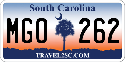SC license plate MGO262