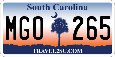 SC license plate MGO265