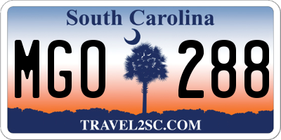 SC license plate MGO288